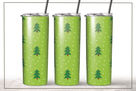 20oz Skinny Tumbler Christmas Tree Green Graphics
