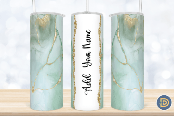 Add Your Name Green Agate Tumbler Wrap: Graphics for Crafts