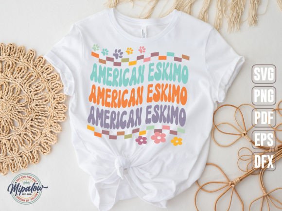 American Eskimo SVG: Groovy Wavy Retro Graphics for Crafts
