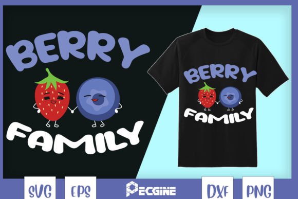 Berry Family Strawberry Blueberry SVG: Graphics for T-Shirt Designs & Local Branding