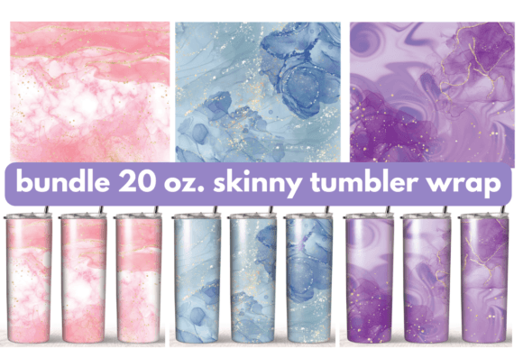 Bundle Marble 20oz Skinny Tumbler Wrap
