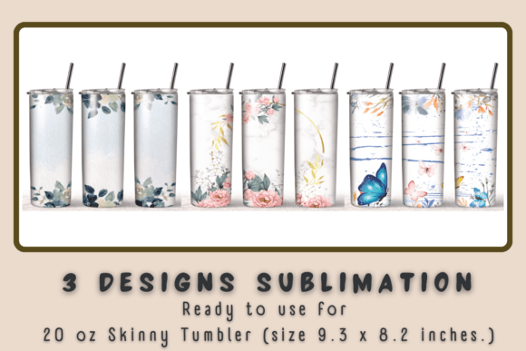 Butterfly Flowers Design Tumbler Wrap: Graphics for Crafts-Driven Branding