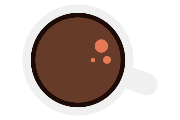 Coffee Cup Icon. Hot Drink Top View: Graphics & Illustrations