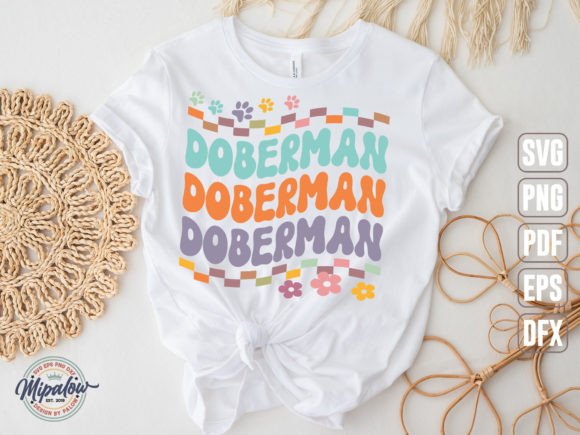 Doberman SVG: Groovy Wavy Retro Graphics for Crafts