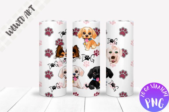 Dogs X Paw 20 Oz Skinny Tumbler Wrap: Graphics for Crafts