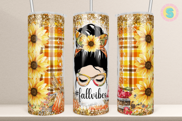 Fall Sunflower 20Oz Tumbler Wrap: Graphics for Crafts & Local Branding