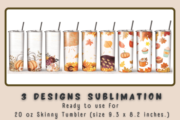 Fall Tumbler Autumn Design Wrap: Graphics for Crafts
