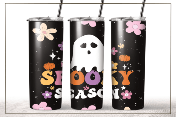 Groovy Ghost Spooky Season Tumbler Wrap: Graphics for Crafts-Driven Brands