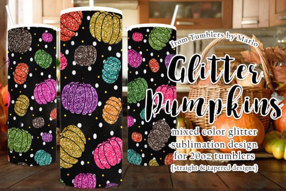 Halloween Glitter Pumpkins Graphics & Print Templates