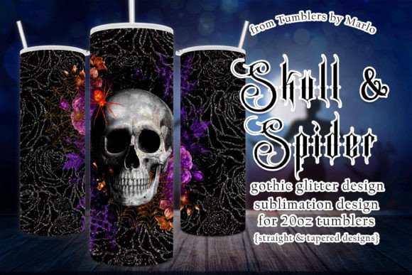 Halloween Gothic Skull Tumbler Graphics & Print Templates