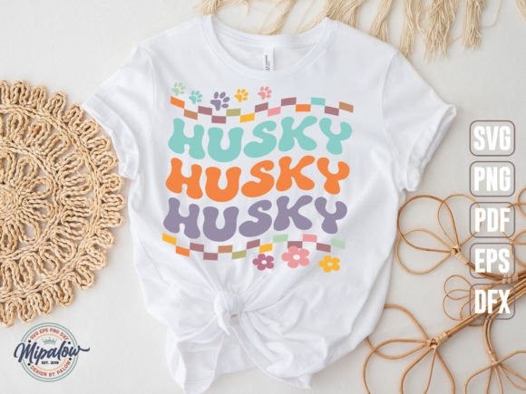 Husky SVG: Groovy Wavy Retro Graphics for Crafts & Content