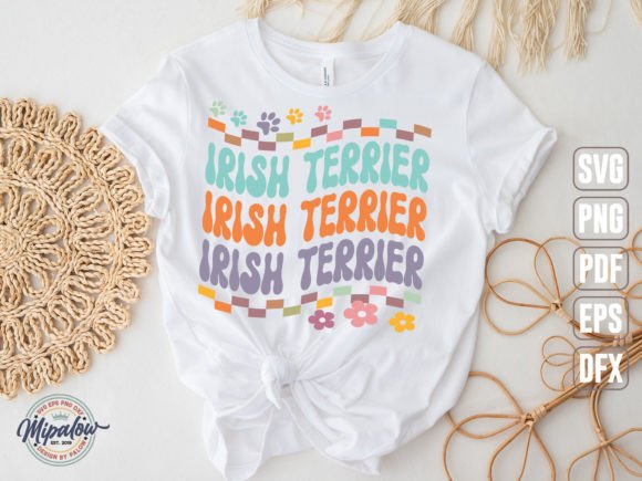 Irish Terrier SVG: Groovy Wavy Retro Graphics for Crafts