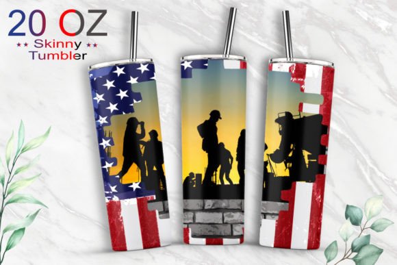 Labor American Flag Skinny Tumbler Graphics & Print Templates