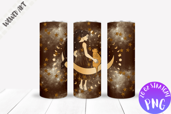 Moon Girl 20 Oz Skinny Tumbler Wrap: Graphics for Crafts & Content