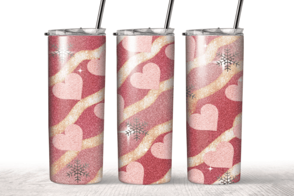 Pink Heart Glitter Tumbler Wrap: Graphics for Crafts Sellers