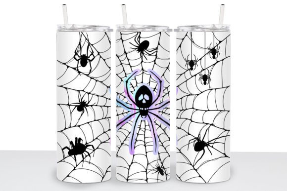 Spider Web 20oz Skinny Tumbler Wrap PNG: Graphics & Print Templates