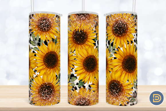 Sunflower Glitter Leopard Tumbler Wrap: Graphics for Crafts