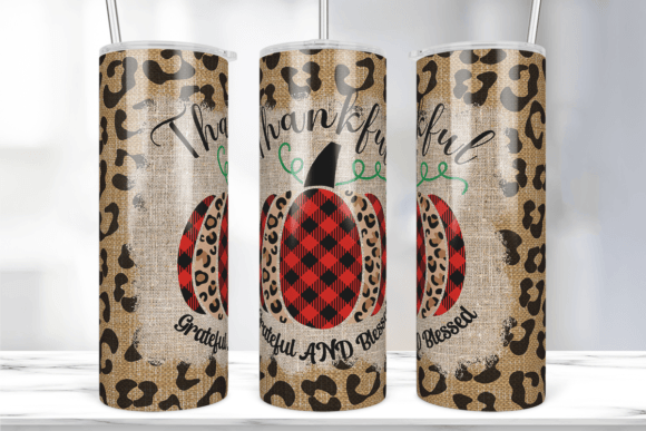 Thankful Grateful Blessed Tumbler Wrap Graphics & Print Templates
