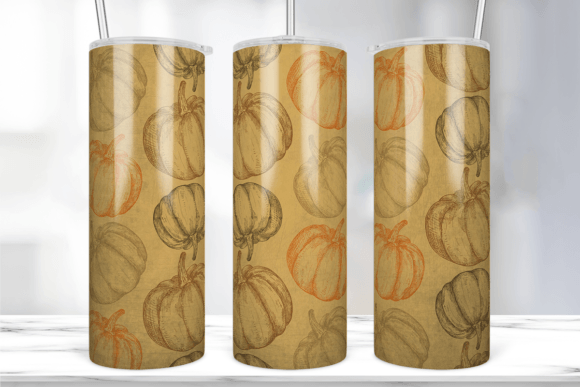Vintage Halloween Pumpkin Tumbler Wrap: Graphics & Print Templates